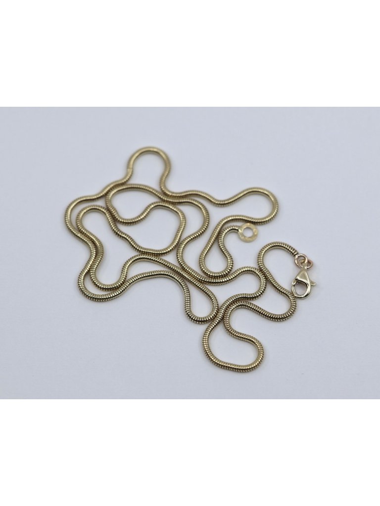 Unique 14k Karat Solid Yellow Gold Designer Snake Chain Necklace  22 Length